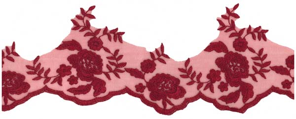 EMBROIDERED EDGING - WINE